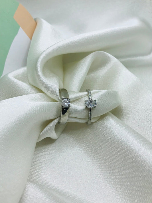 Matching Oval Solitaire Rings