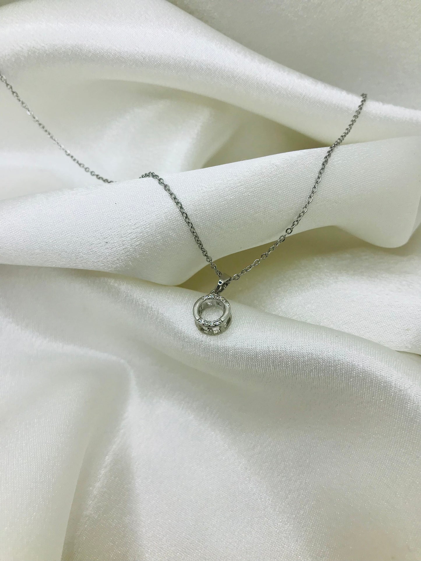 Minimalist Silver Circle Pendant