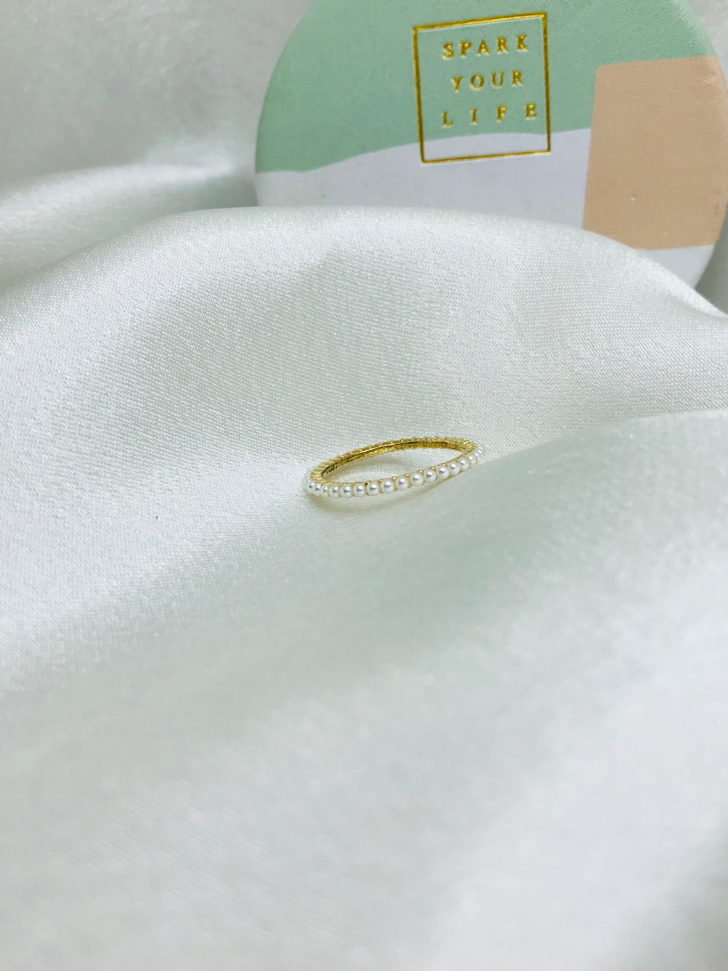 Minimalist Pearl Band Ring