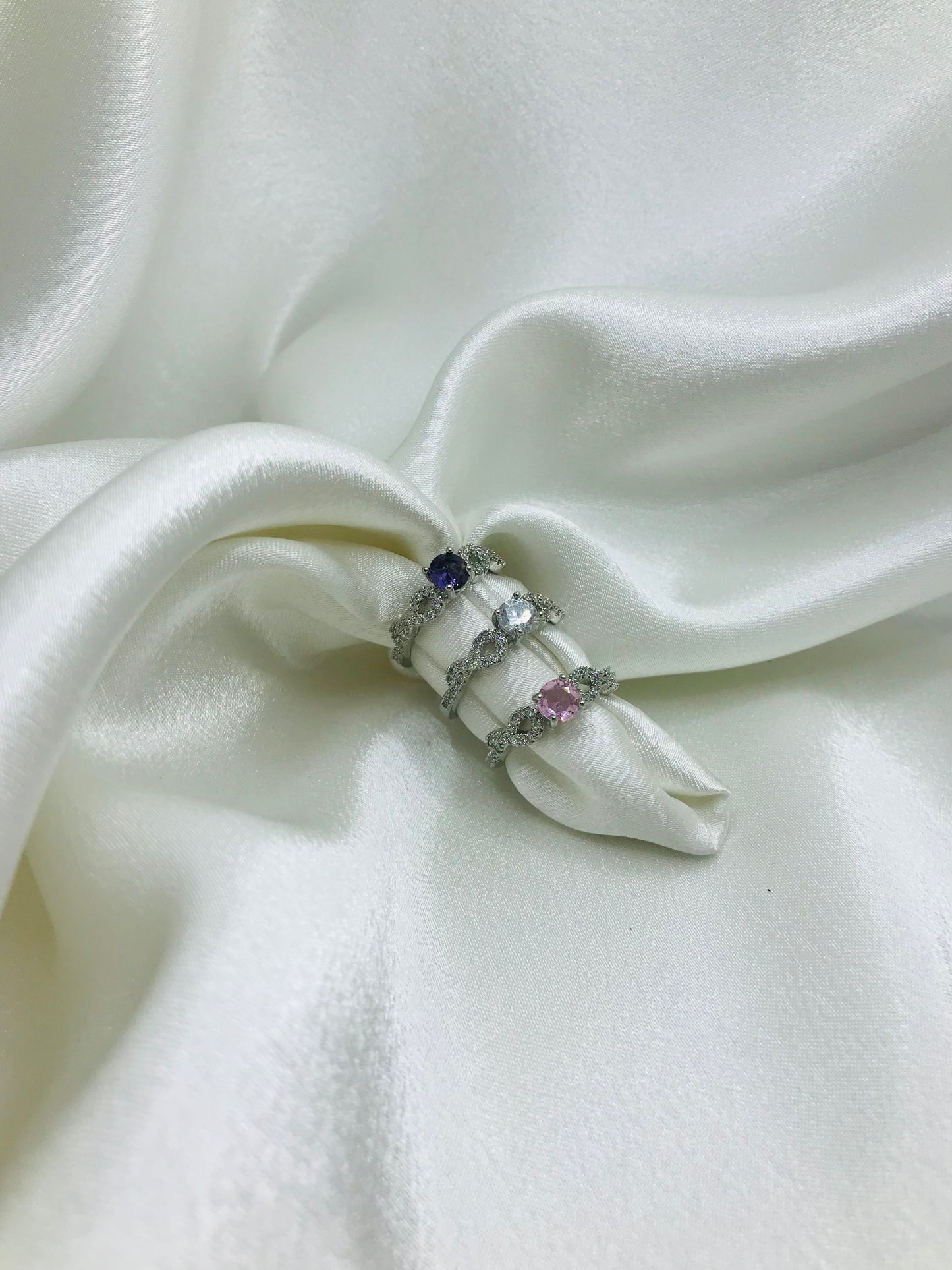 Minimalist Silver Ring with Oval Stones