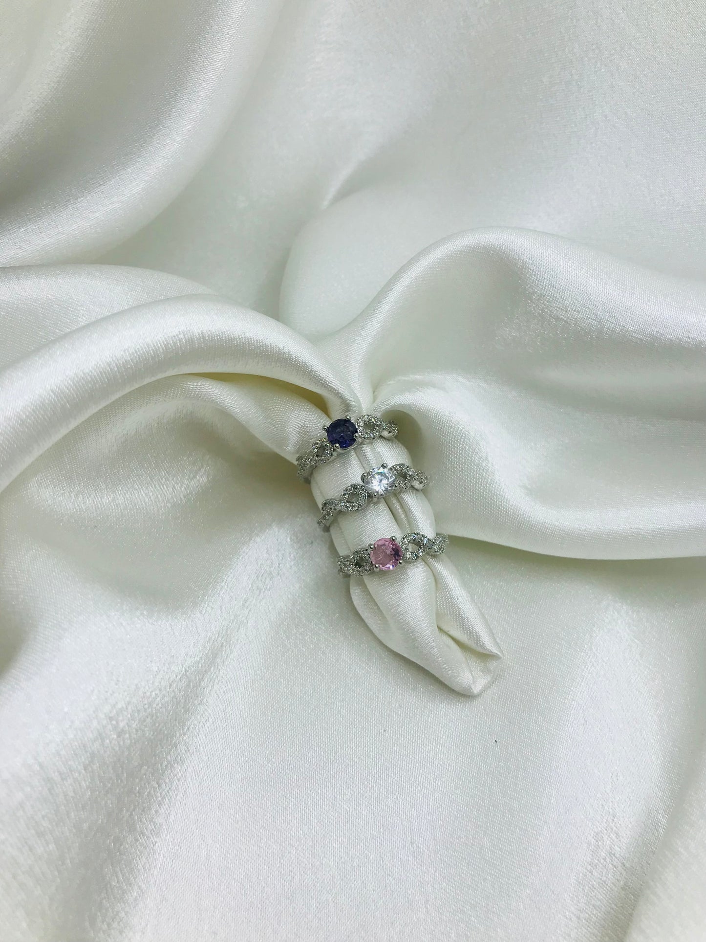 Minimalist Silver Ring with Oval Stones