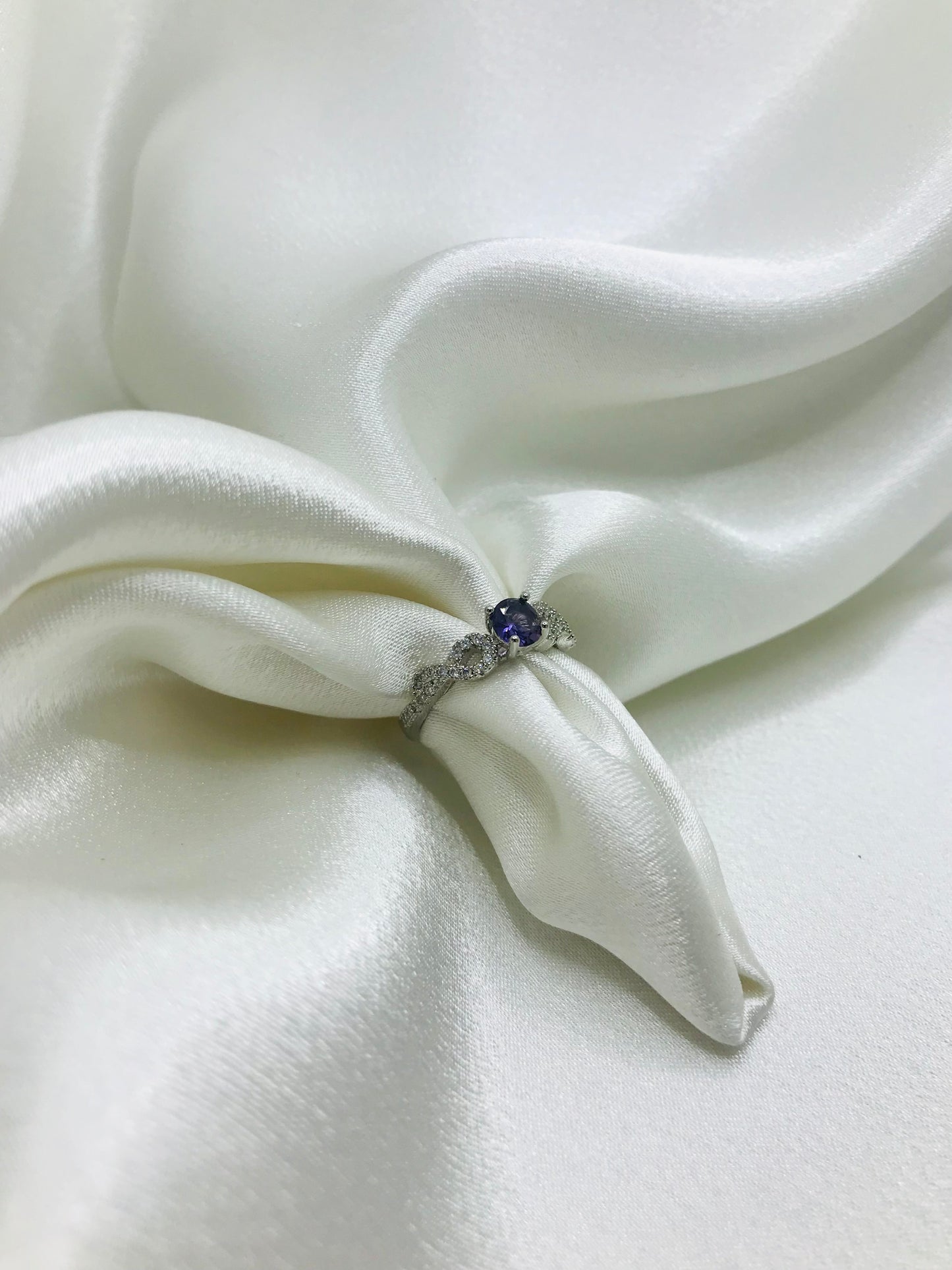 Minimalist Silver Ring with Oval Stones
