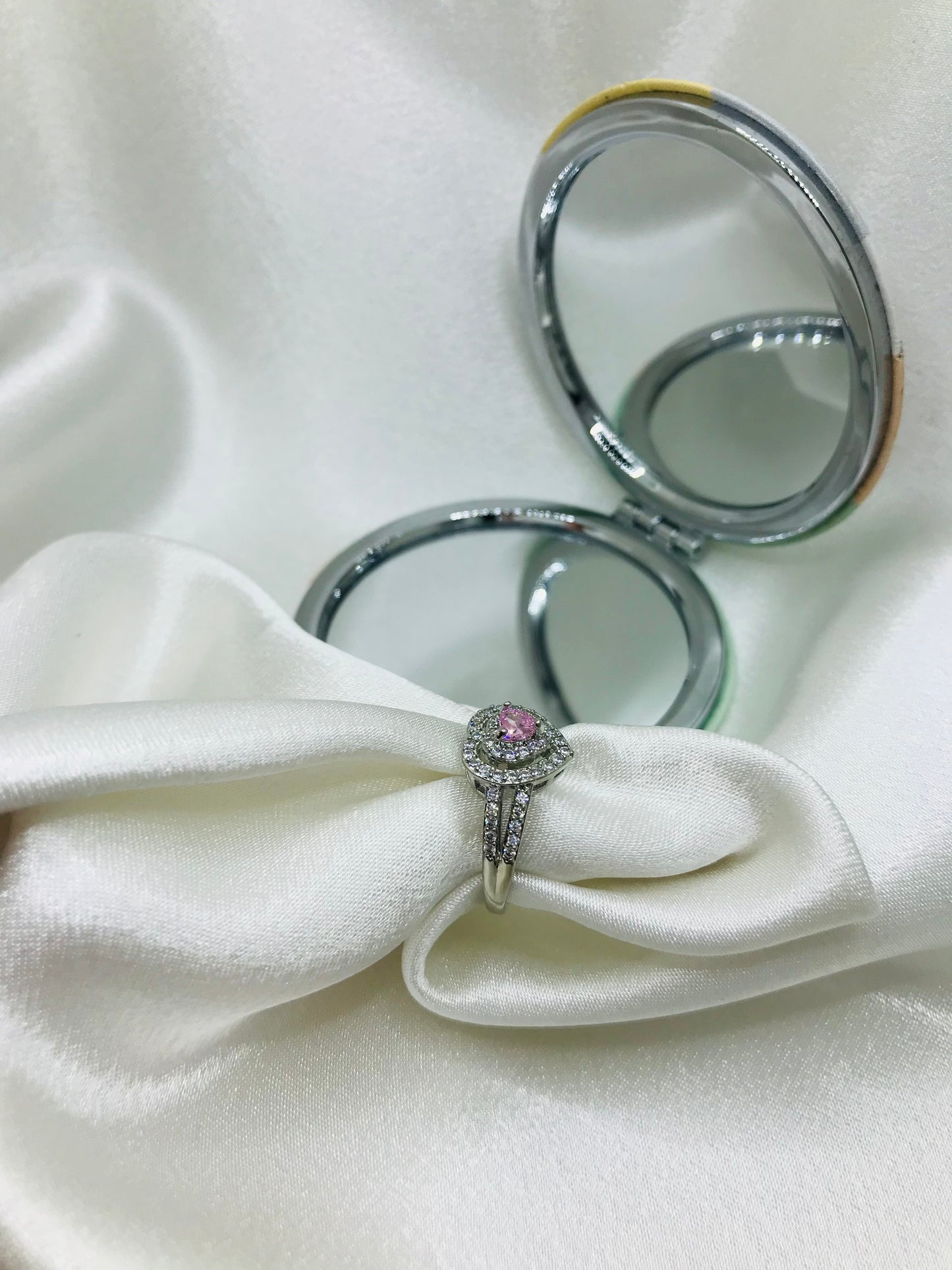 Oval Gemstone Ring with Diamond Halo