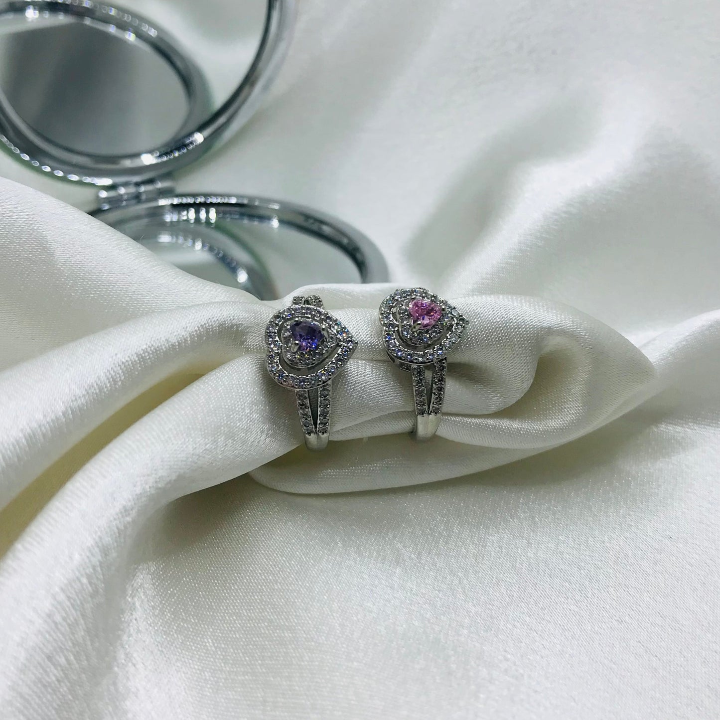 Oval Gemstone Ring with Diamond Halo