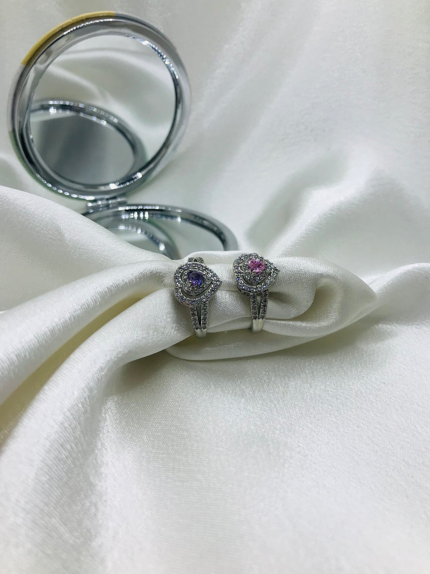 Oval Gemstone Ring with Diamond Halo