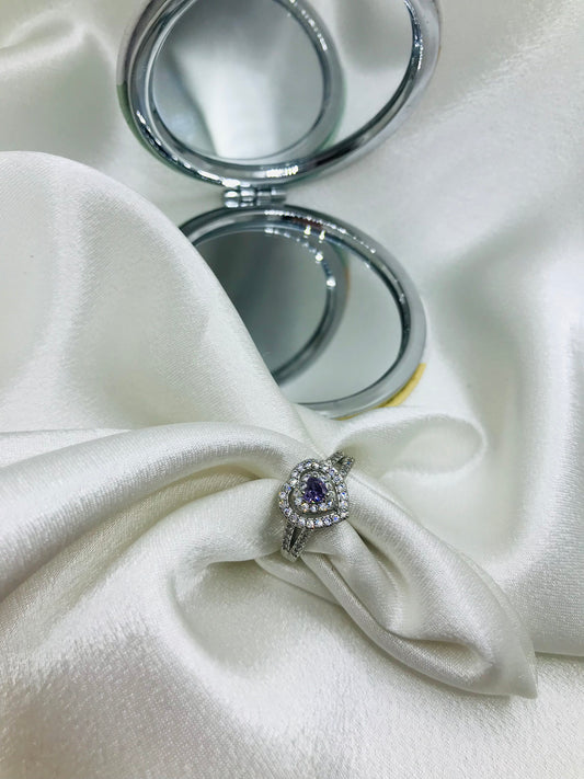 Oval Gemstone Ring with Diamond Halo