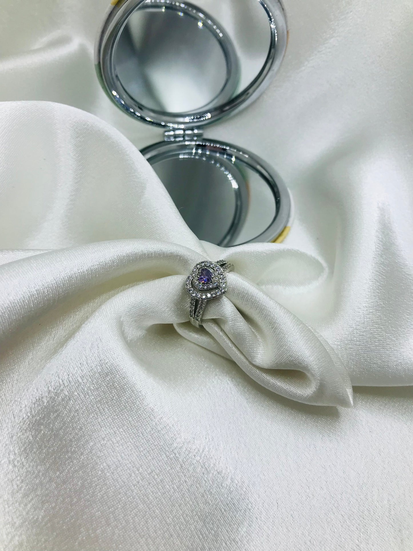 Oval Gemstone Ring with Diamond Halo