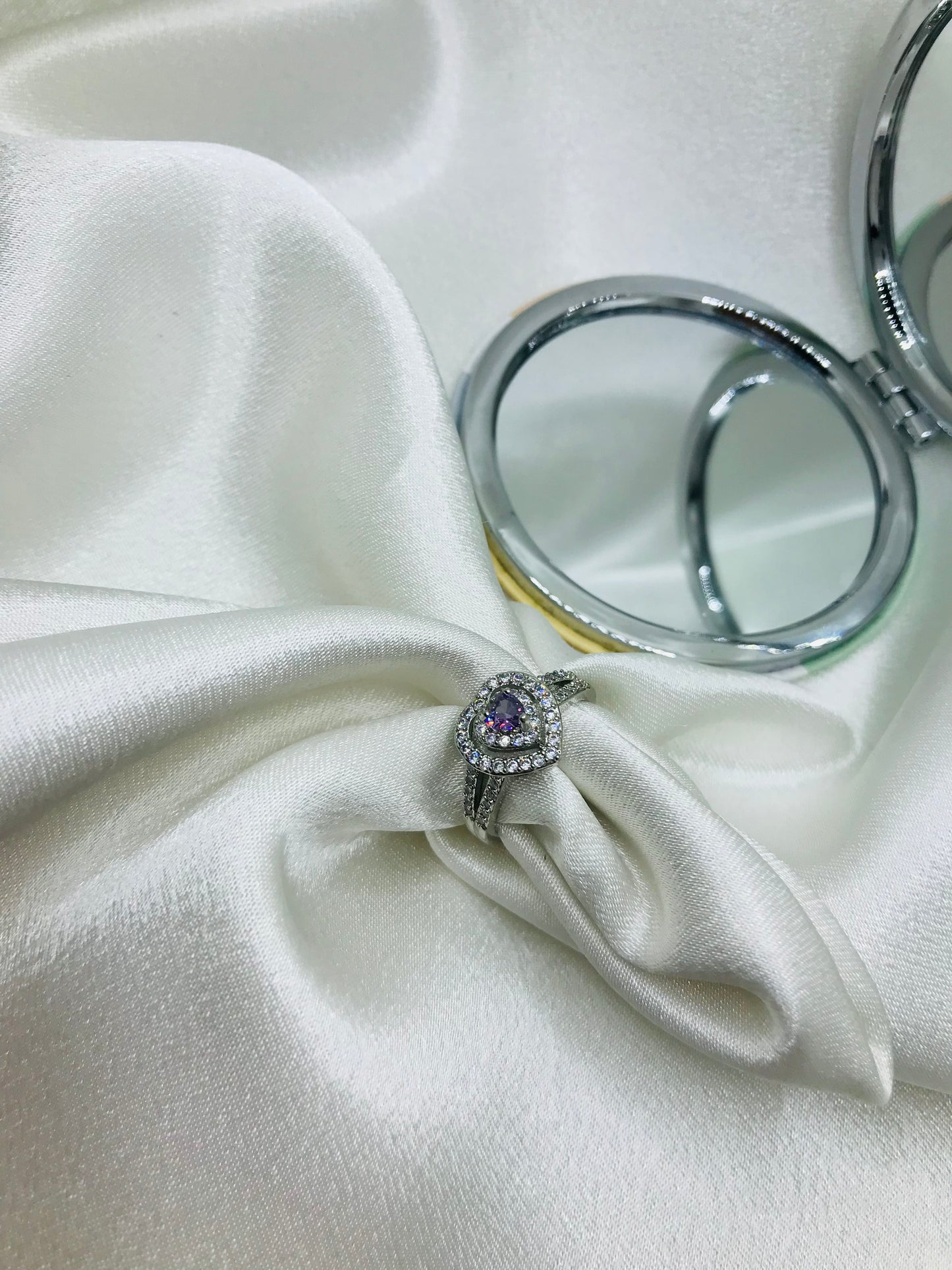 Oval Gemstone Ring with Diamond Halo