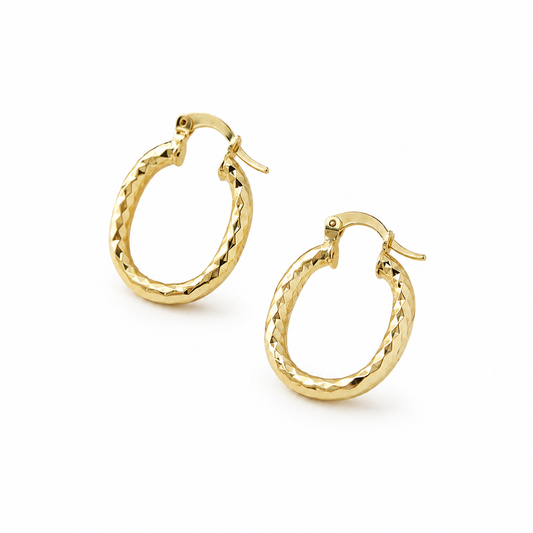 Oval Gold Hoop Earrings