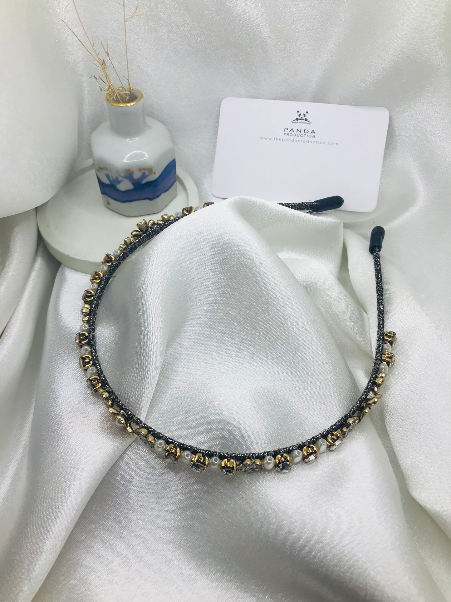 Pearl and Rhinestone Flower Hair Crown