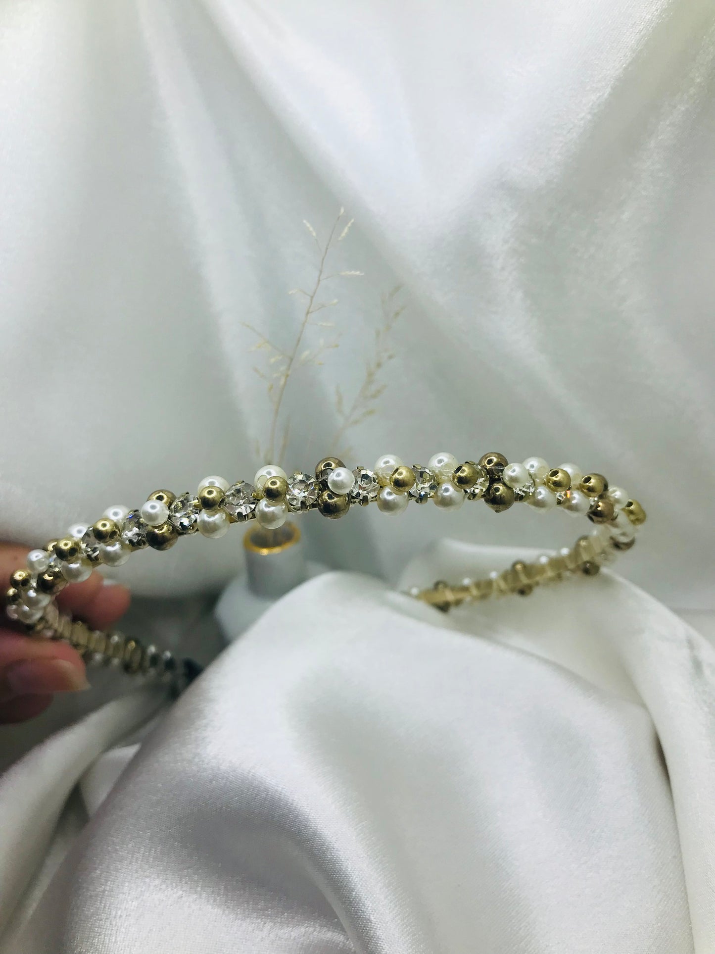 Pearl and Rhinestone Intertwined Headband