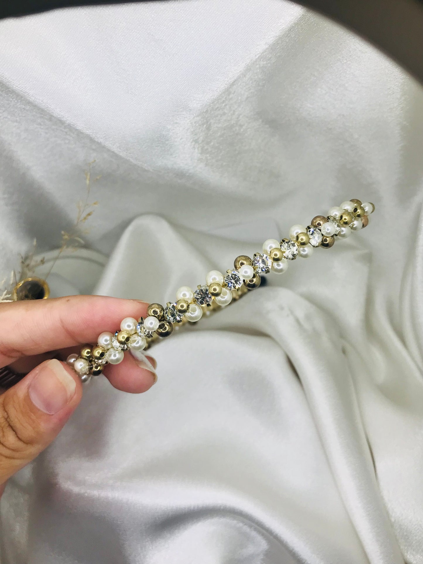 Pearl and Rhinestone Intertwined Headband