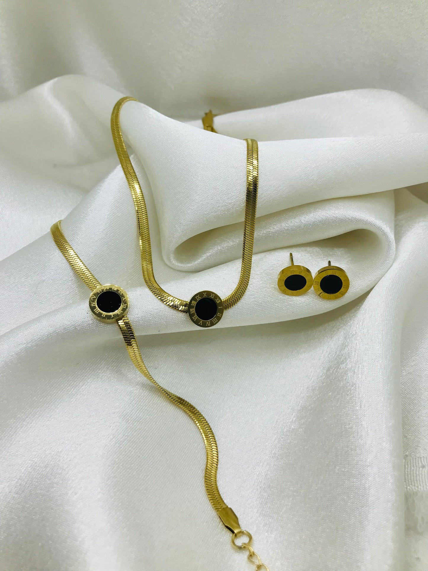 Roman Snake Chain Gold Jewelry Set