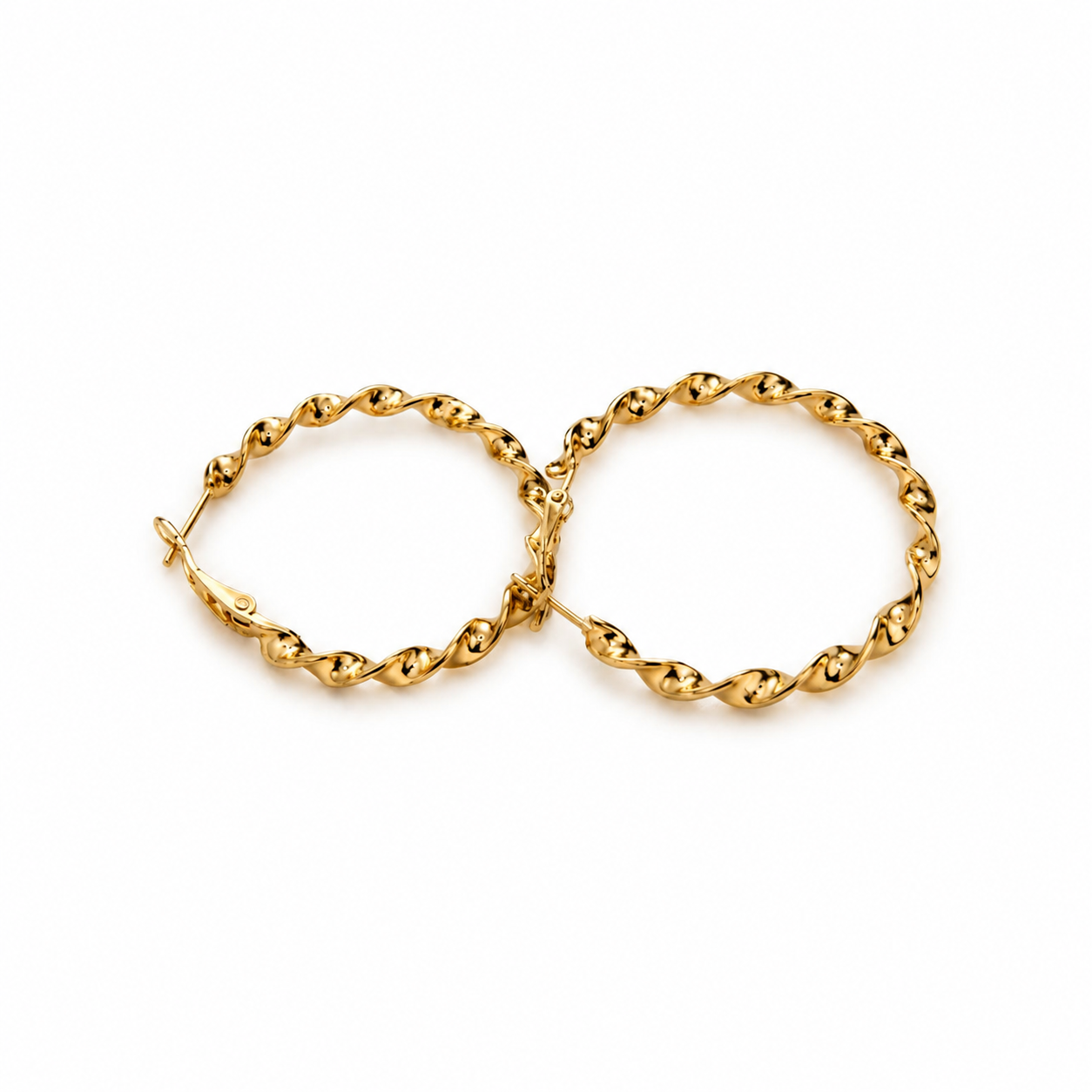 Rope Design Gold Hoops