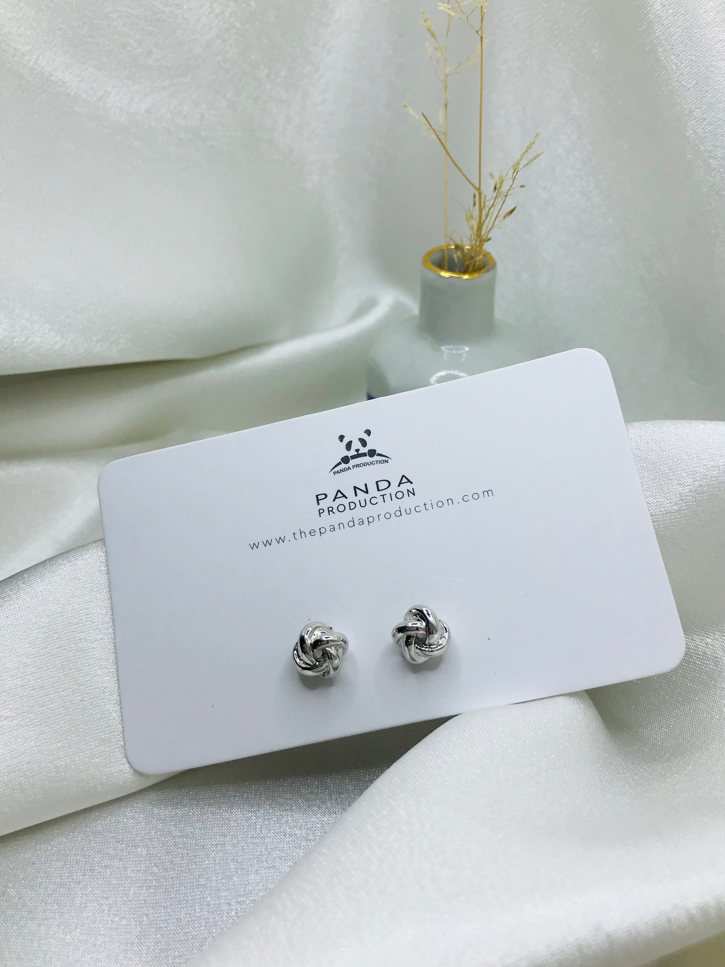 Silver Knot Ear Studs