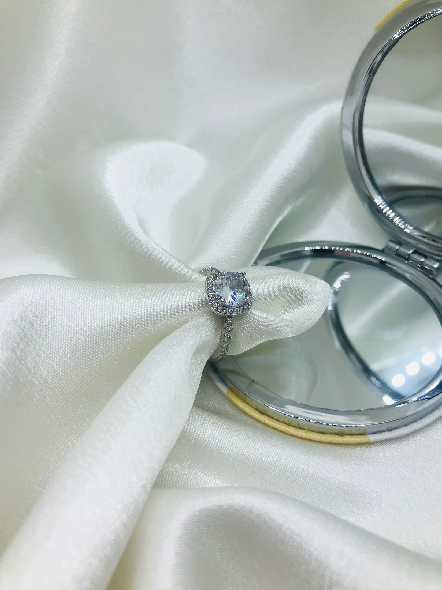 Rounded Square Solitaire Ring