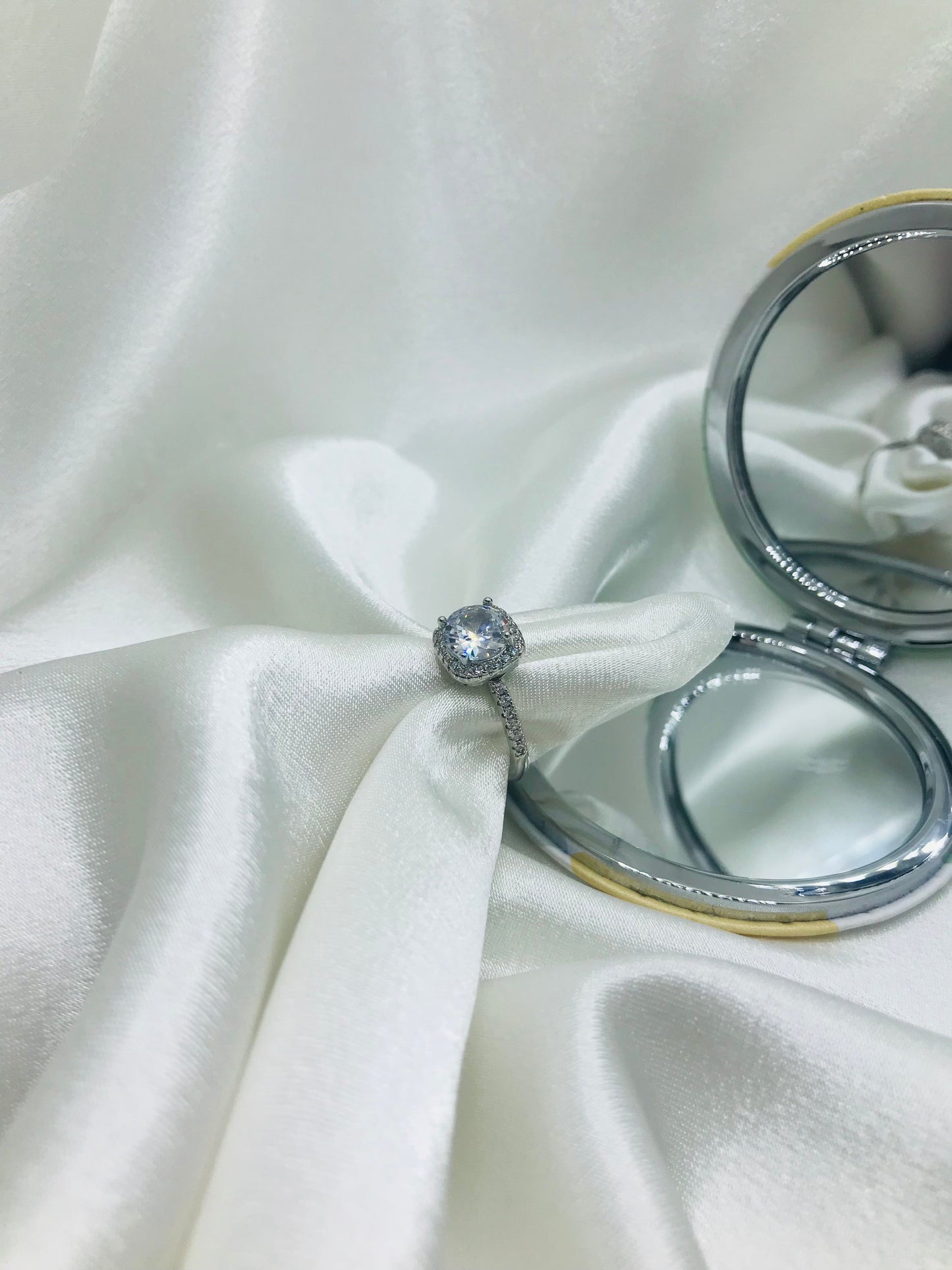 Rounded Square Solitaire Ring