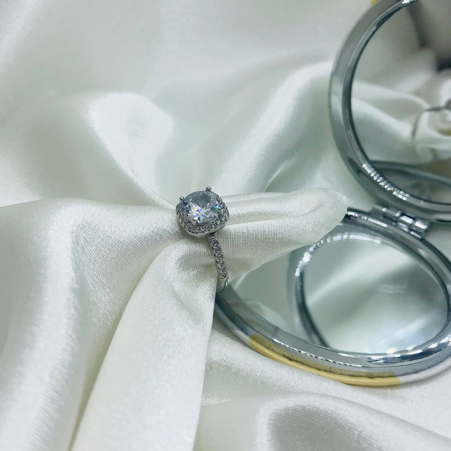 Rounded Square Solitaire Ring