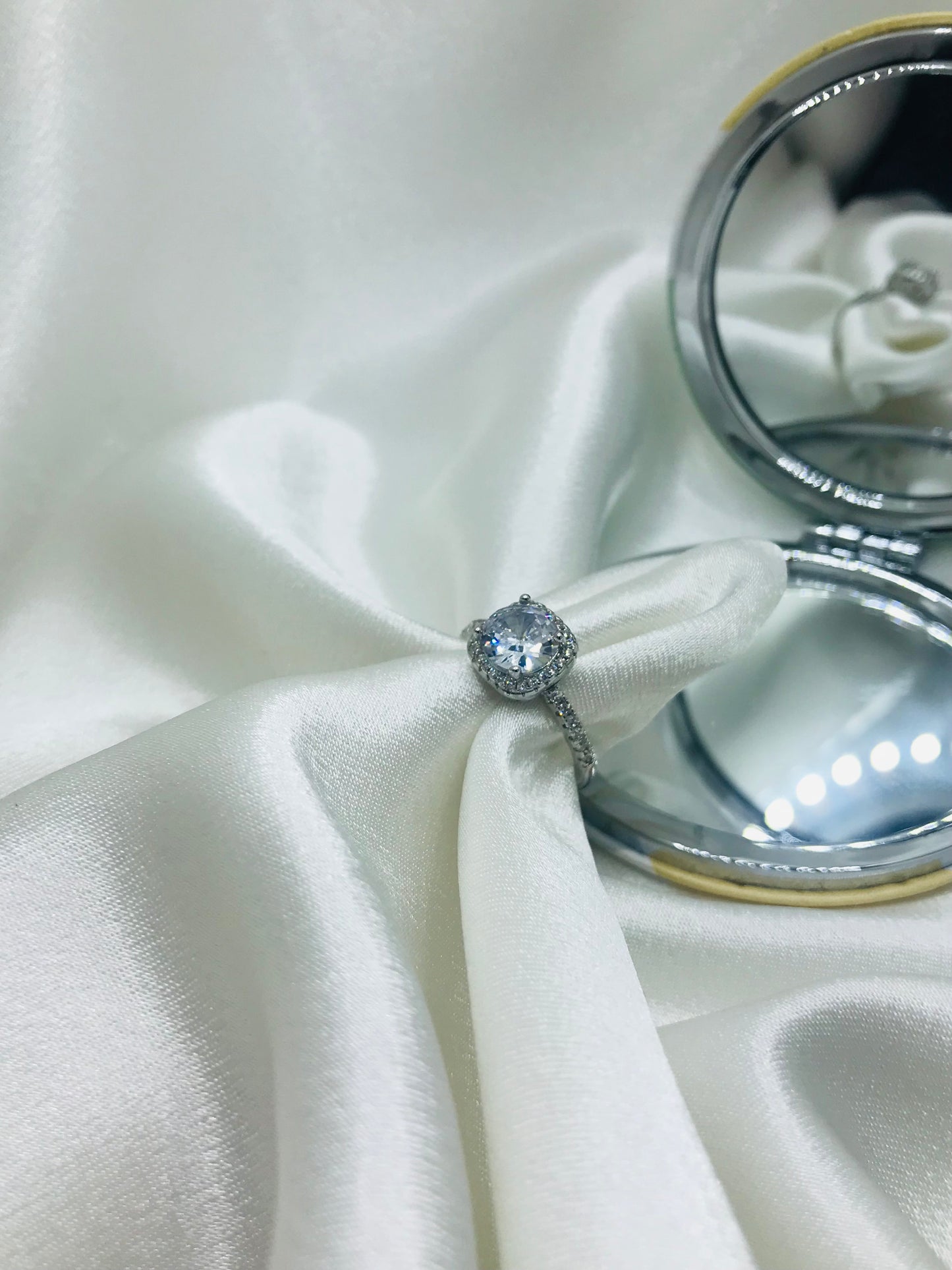 Rounded Square Solitaire Ring