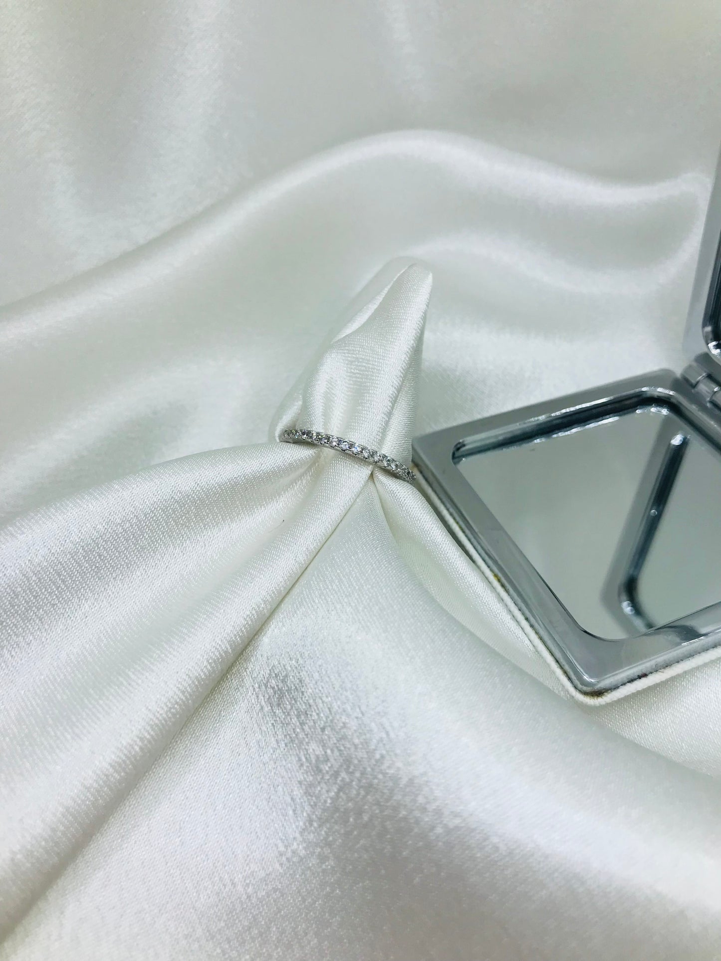 Silver Ring with Diamond Accents