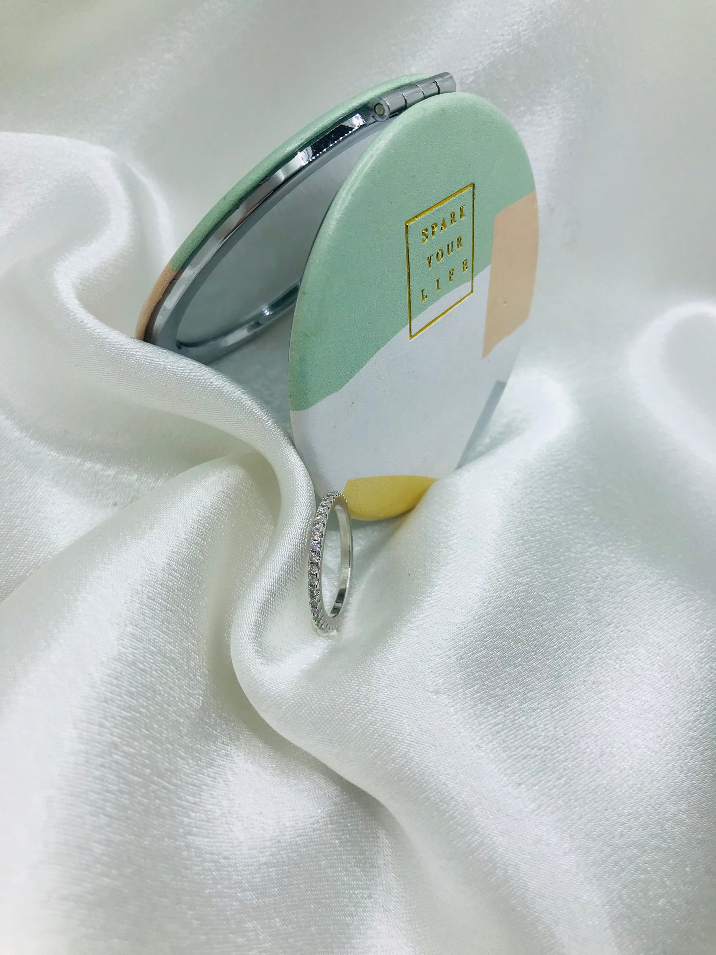 Silver Ring with Diamond Accents