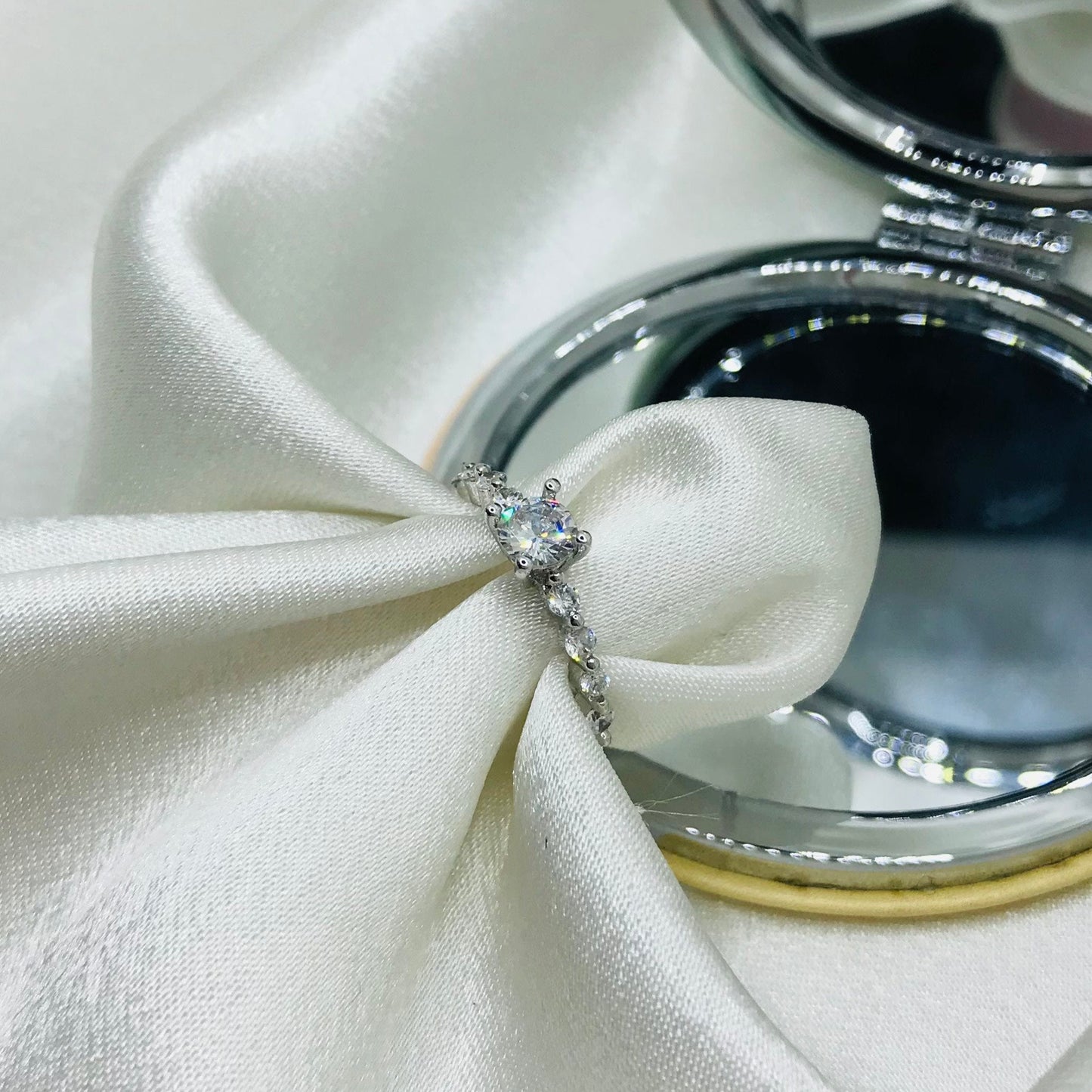 Silver Ring with Oval Center Stone
