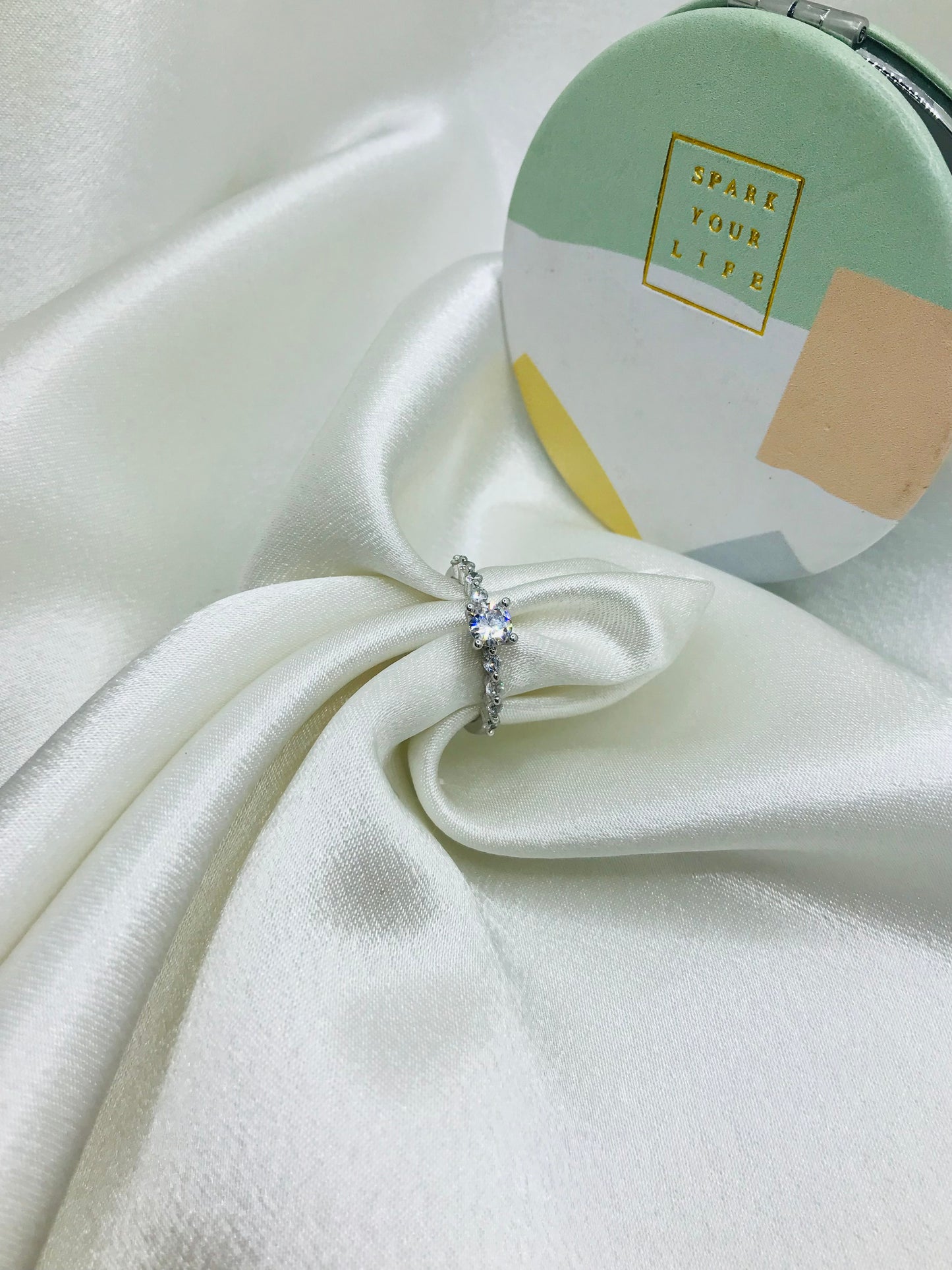 Silver Ring with Oval Center Stone