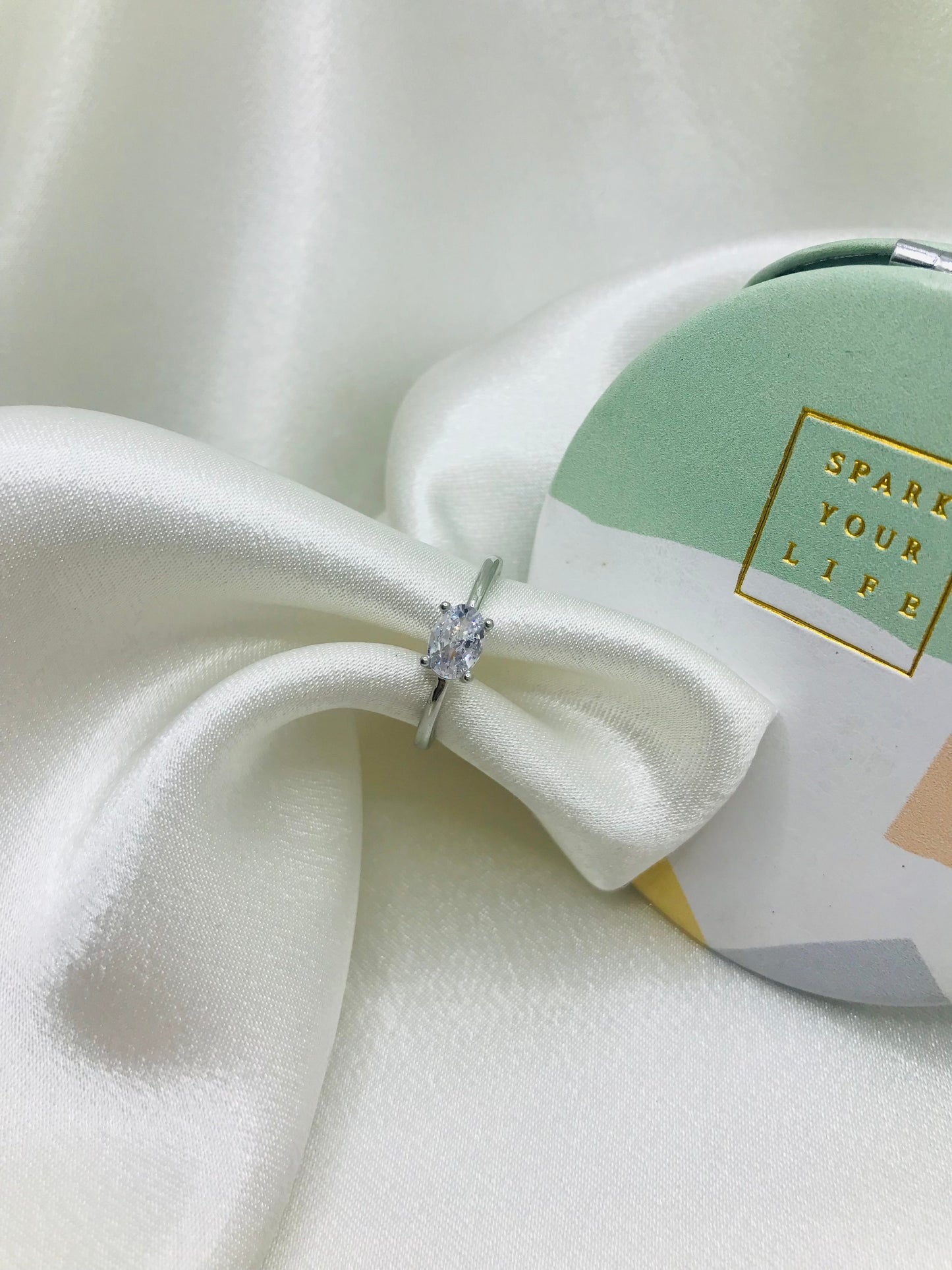 Silver Solitaire Ring