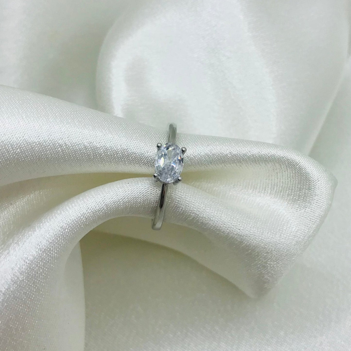 Silver Solitaire Ring