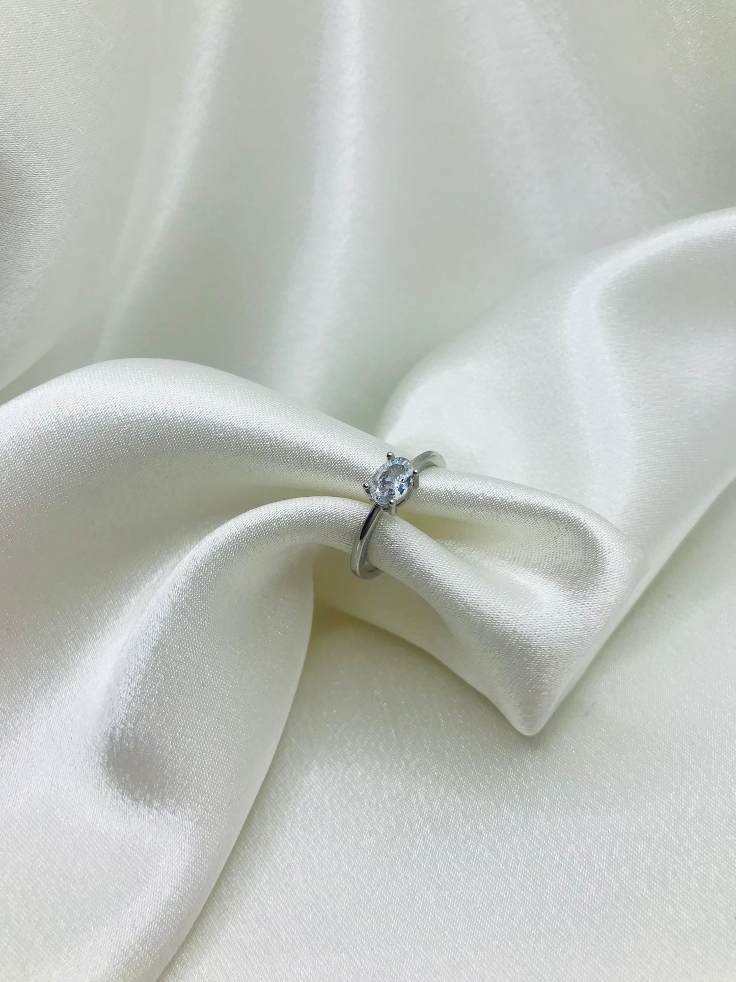 Silver Solitaire Ring