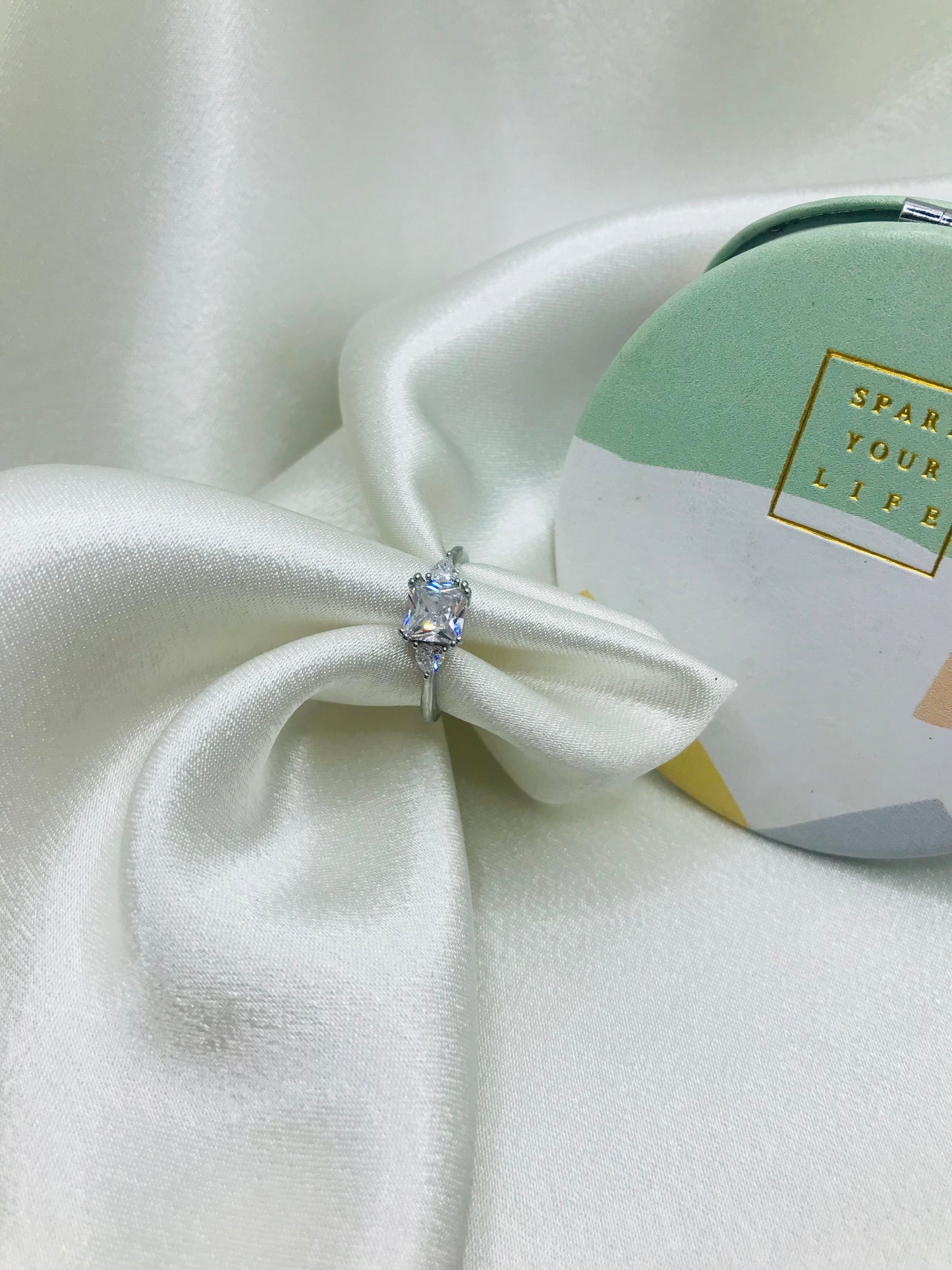 Square-Cut Gemstone Ring
