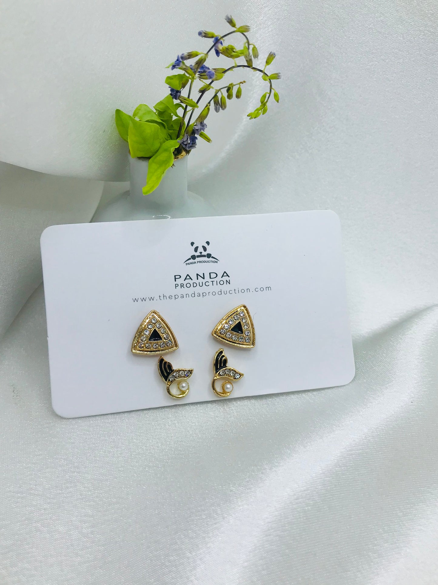 Triangle Diamond Ear Studs
