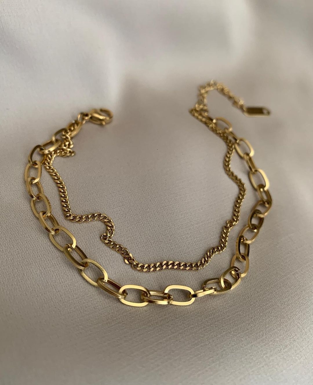 Double Gold Chain Bracelet