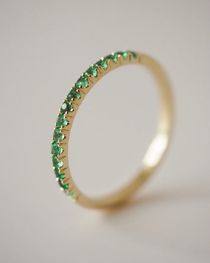 Silver Eternity Rings with Colored Gemstones