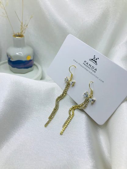 Diamond Butterfly Drop Earrings