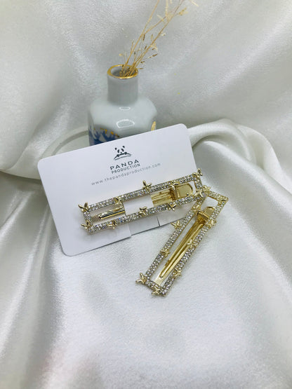 Rhinestone Star Hairpin Set