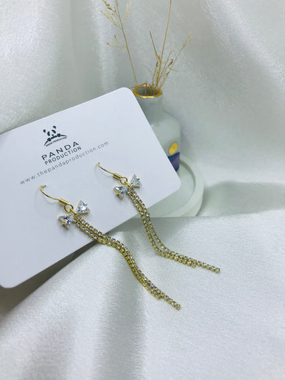 Diamond Butterfly Drop Earrings