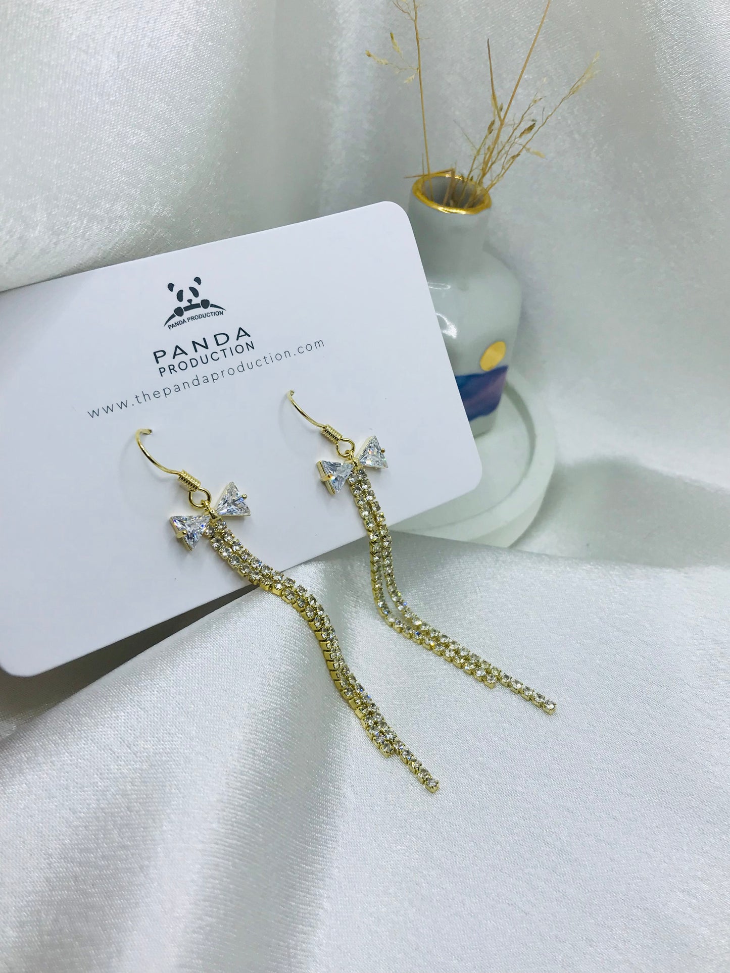 Diamond Butterfly Drop Earrings