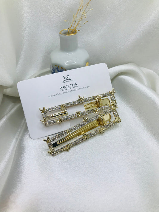Rhinestone Star Hairpin Set