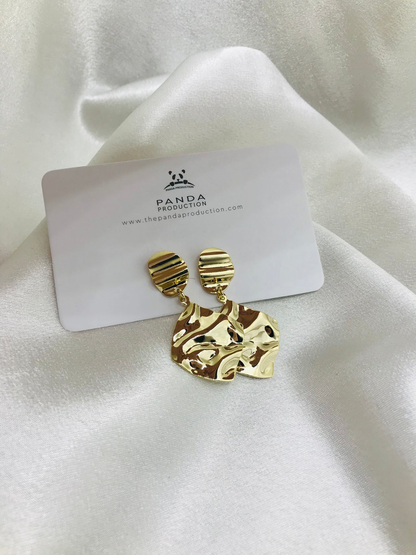 Textured Gold Drop Earrings