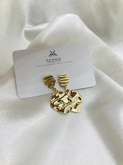 Textured Gold Drop Earrings