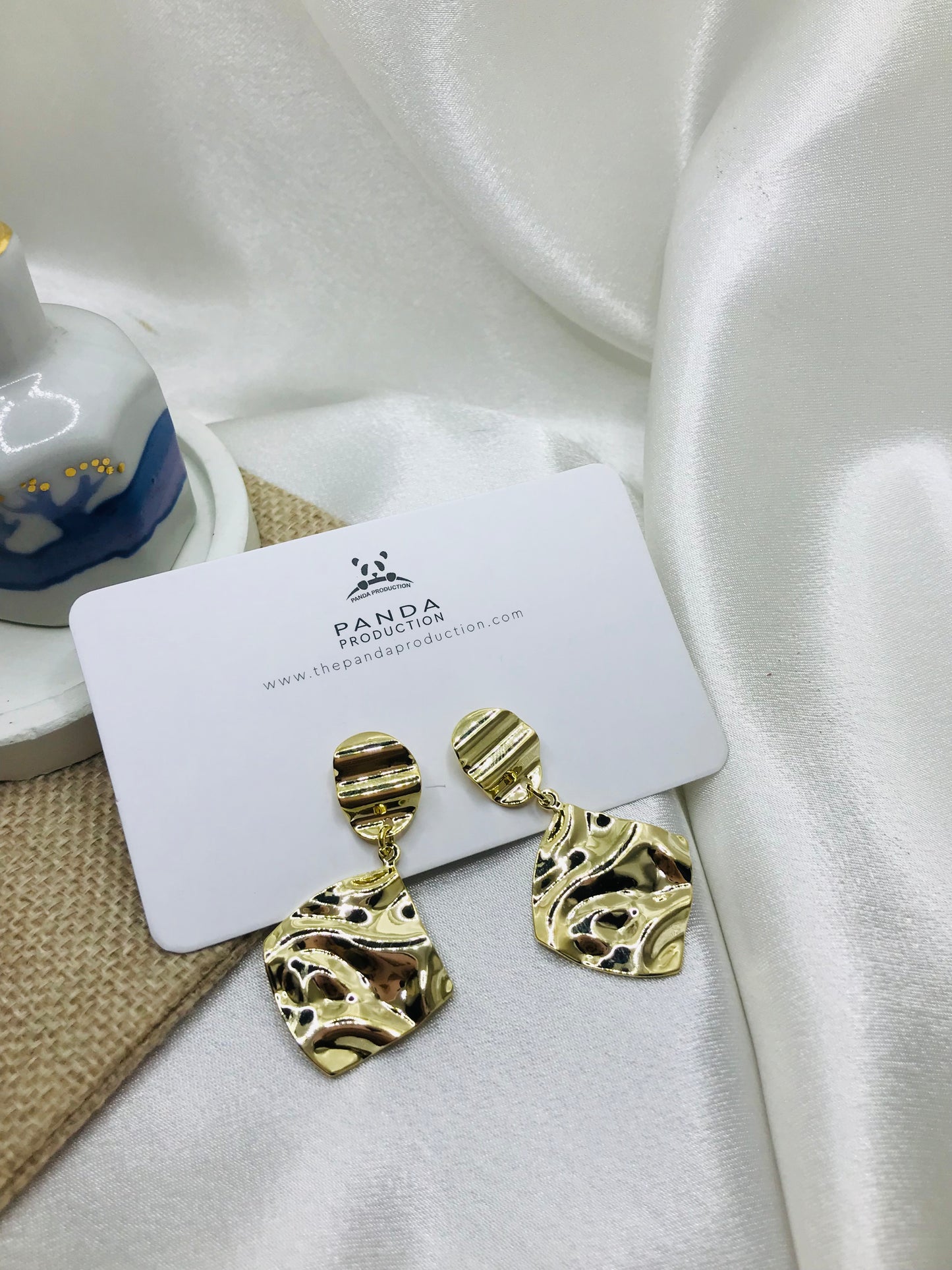 Textured Gold Drop Earrings
