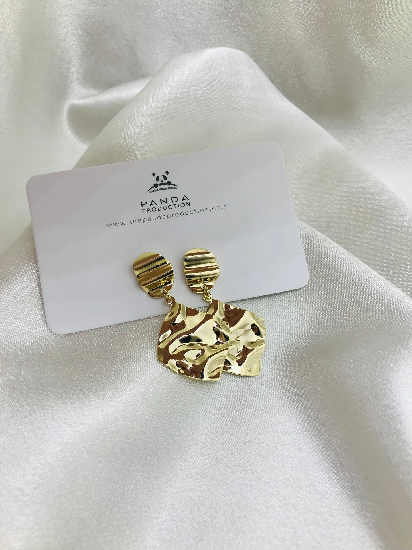 Textured Gold Drop Earrings