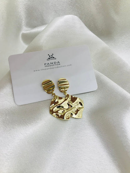 Textured Gold Drop Earrings