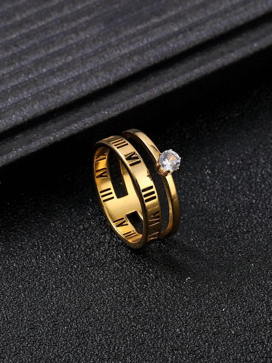 Two Layer Roman Numeral Ring