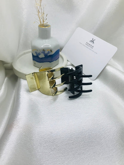 Gold and Black Hair Claw Set