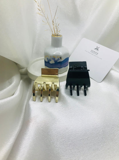 Gold and Black Hair Claw Set