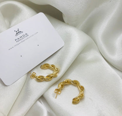 Twisted Gold Hoop Earrings