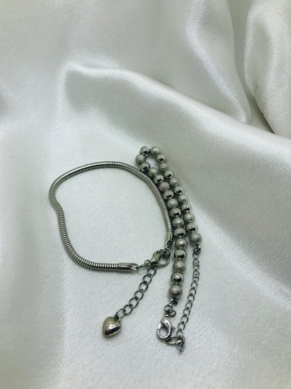 Beaded Bracelet with Anklet Set