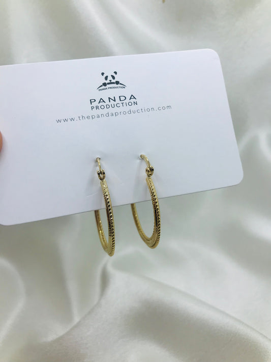 Textured Gold Hoop Earrings